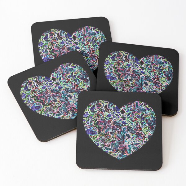 Item preview, All Colors Heart Black Background Floral Abstract designed and sold by JariHawk.