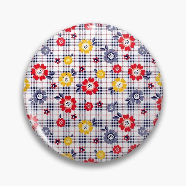 Item preview, Daisy Flower Pattern on Plaid Background, Daisy Flower Pattern, Plaid Pattern designed and sold by graphic-genie.