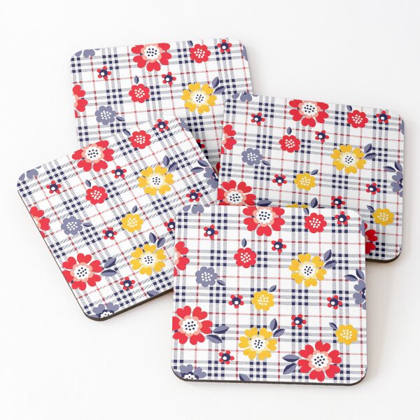 Item preview, Daisy Flower Pattern on Plaid Background, Daisy Flower Pattern, Plaid Pattern designed and sold by graphic-genie.