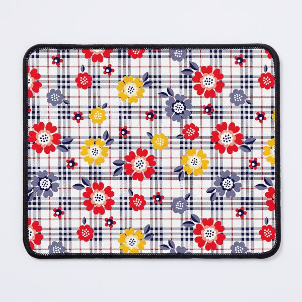 Item preview, Daisy Flower Pattern on Plaid Background, Daisy Flower Pattern, Plaid Pattern designed and sold by graphic-genie.