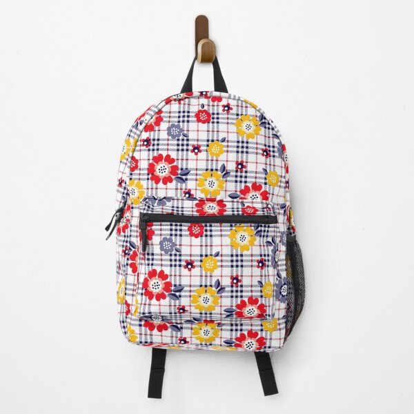 Item preview, Daisy Flower Pattern on Plaid Background, Daisy Flower Pattern, Plaid Pattern designed and sold by graphic-genie.