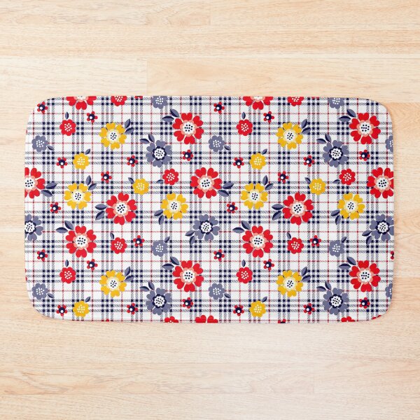 Item preview, Daisy Flower Pattern on Plaid Background, Daisy Flower Pattern, Plaid Pattern designed and sold by graphic-genie.