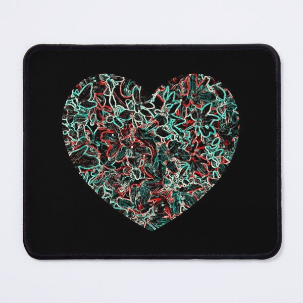 Item preview, Green Red White Colorful Heart Black Background Floral Abstract designed and sold by JariHawk.