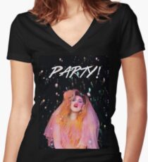 PARTY! Women's Fitted V-Neck T-Shirt