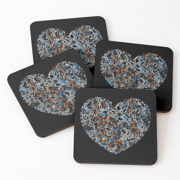 Item preview, Blues Rust Colorful Heart Black Background Floral Abstract designed and sold by JariHawk.