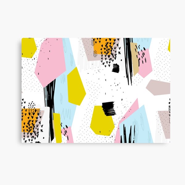 Lazy Sunday // Abstract Pattern Scribble Shapes Canvas Print