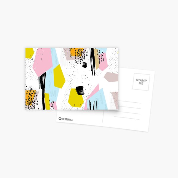 Lazy Sunday // Abstract Pattern Scribble Shapes Postcard