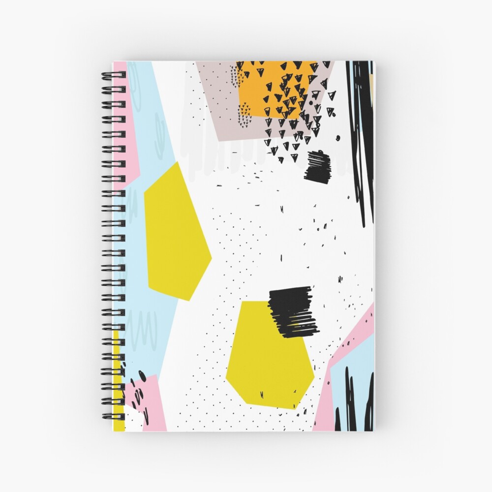 Lazy Sunday // Abstract Pattern Scribble Shapes Spiral Notebook