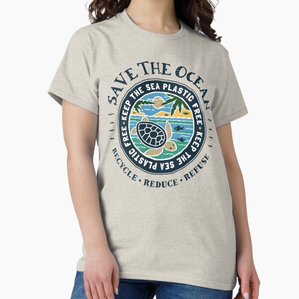 Item preview, Save The Ocean Keep the Sea Plastic Free Turtle Scene designed and sold by Bangtees.