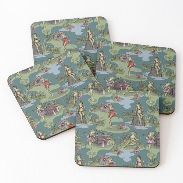 Item preview, Vintage Pin-Up Girl Frogs designed and sold by somecallmebeth.