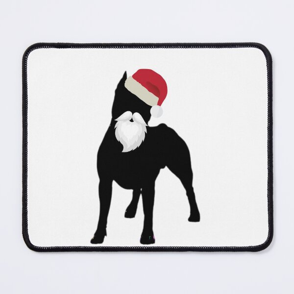 Item preview, Santa AmStaff - Silhouette of American Staffordshire Terrier in a Santa Hat designed and sold by NiftyTees.