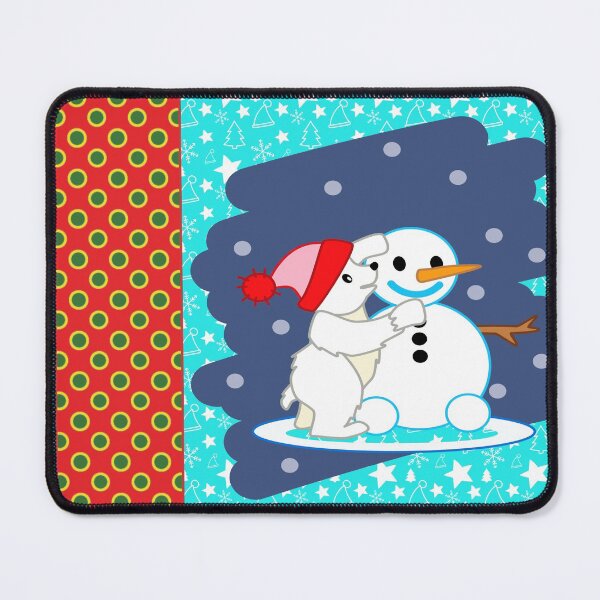 Item preview, Christmas Polar Bear with Snowman #1 designed and sold by Junior's Digital Designs.