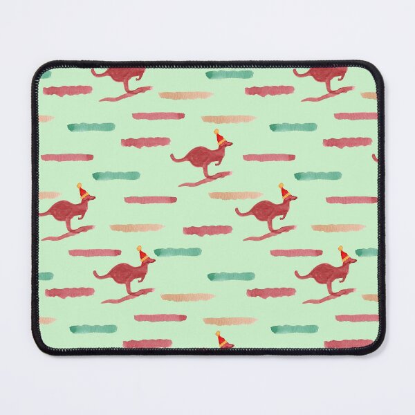 Item preview, Mint Green Watercolour Christmas Kangaroo Stripes designed and sold by Lozzie Eliza Designs.