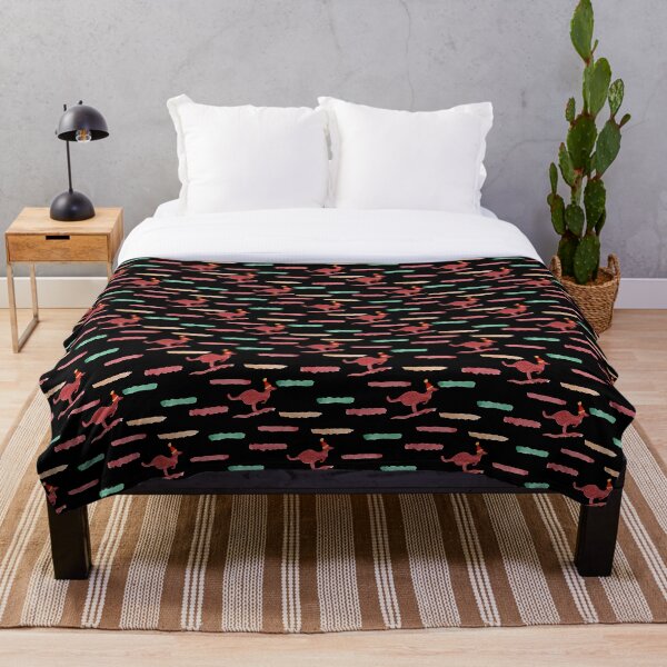 Item preview, Black Watercolour Christmas Kangaroo Stripes designed and sold by Lozzie Eliza Designs.