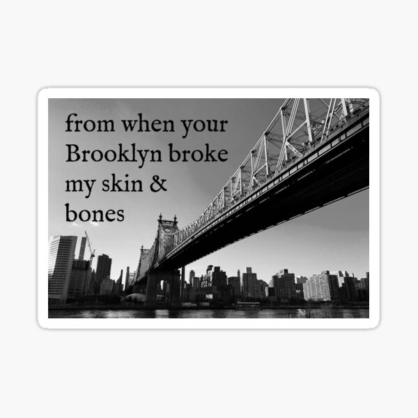 from when your brooklyn broke my skin and bones Sticker