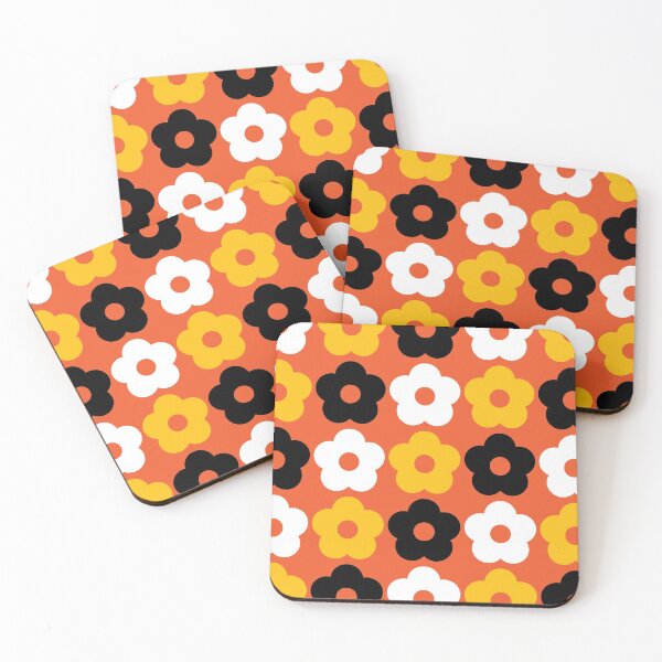 Item preview, Seamless flower pattern on orange background designed and sold by darshants.