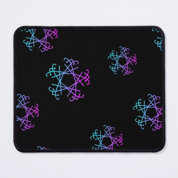 Item preview, Lucifer Sigil Snowflake Star Pattern Teal Blue Purple Pink designed and sold by AlasAHintStudio.