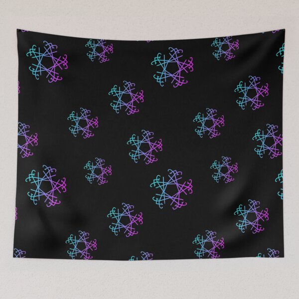 Item preview, Lucifer Sigil Snowflake Star Pattern Teal Blue Purple Pink designed and sold by AlasAHintStudio.