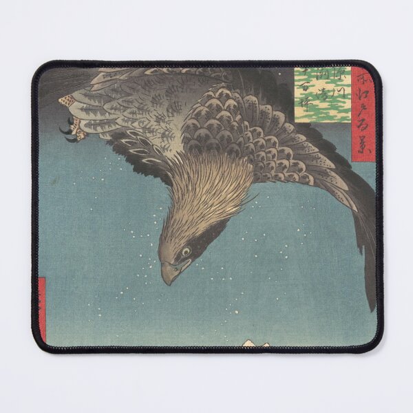 Item preview, A hawk dives for prey on the snowy marshes below. designed and sold by ebrawne.