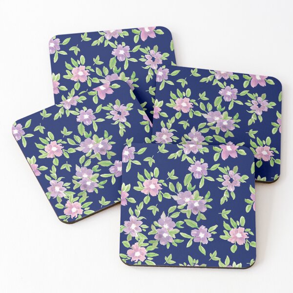 Item preview, Purple Flower in Blue designed and sold by myinkcolour.