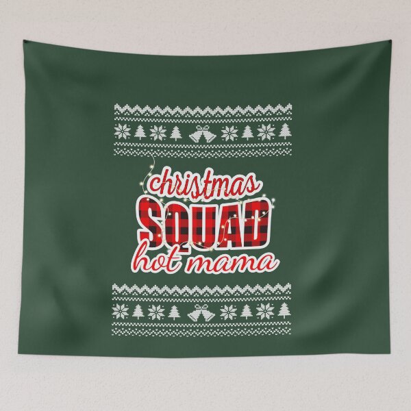 Item preview, Christmas Squad Red Plaid Ugly Christmas Sweater Hot Mama Family Funny Pajamas designed and sold by JooArtPrints  ★★★★★.