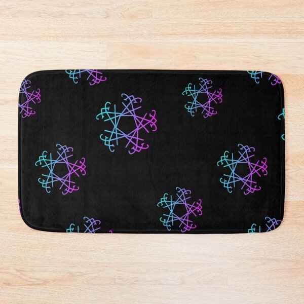Item preview, Lucifer Sigil Snowflake Star Pattern Teal Blue Purple Pink designed and sold by AlasAHintStudio.