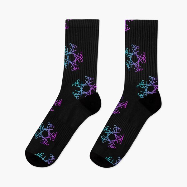 Item preview, Lucifer Sigil Snowflake Star Pattern Teal Blue Purple Pink designed and sold by AlasAHintStudio.