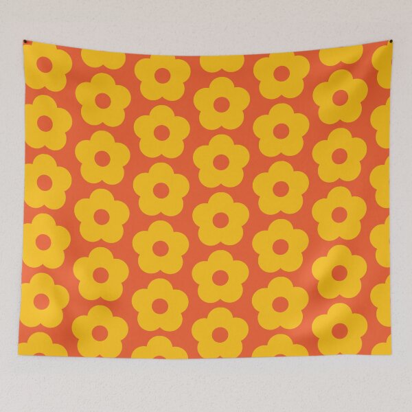 Item preview,  Seamless yellow flower pattern on orange background designed and sold by darshants.