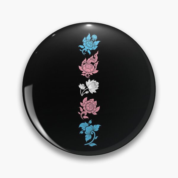 Item preview, Asian Flower Art Trans. Transgender Pride designed and sold by Subtle Pride Shop.