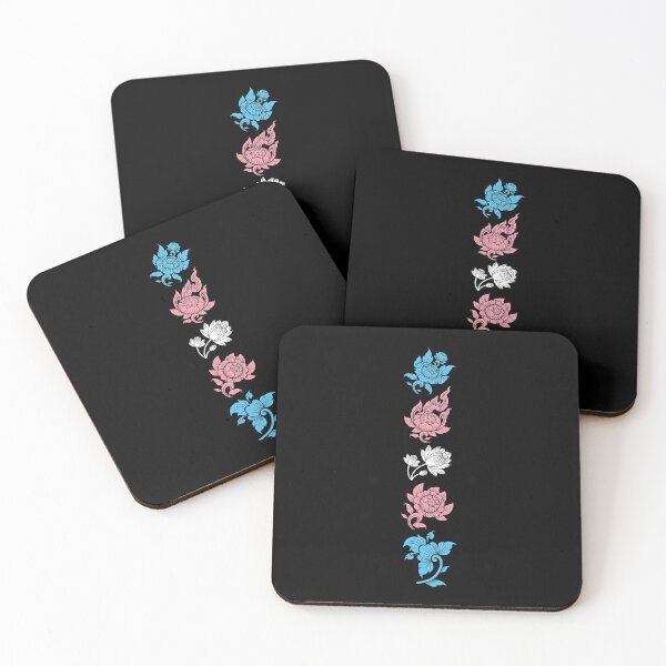 Item preview, Asian Flower Art Trans. Transgender Pride designed and sold by Subtle Pride Shop.