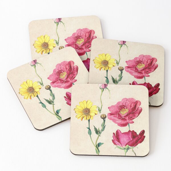 Item preview, Flower Watercolor French Roses and an Oxeye Daisy designed and sold by lilach-e.