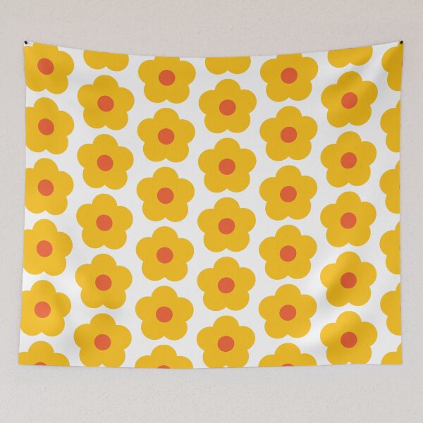 Item preview, Seamless yellow flower pattern on white background designed and sold by darshants.