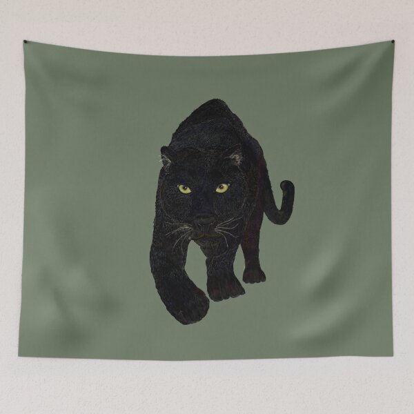 Artikelvorschau, Kunstzeichnung Schwarzer Panther auf der Jagd entworfen und verkauft von AADesigning.