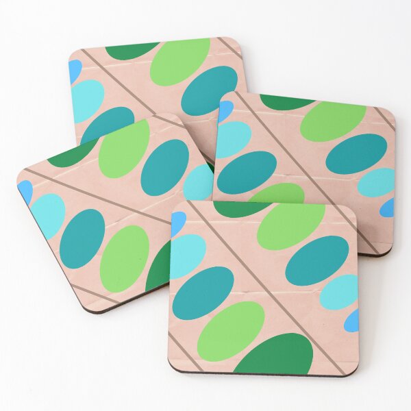 Item preview, Multi-Colored Oval Polka Dots and Brown Stripes on a Tan Background designed and sold by TheReporter1.