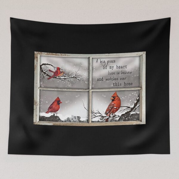 Item preview, A Big Piece Of My Heart Lives In Heaven And Watches Over This Home Cardinal Bird Window designed and sold by SockaArt1.