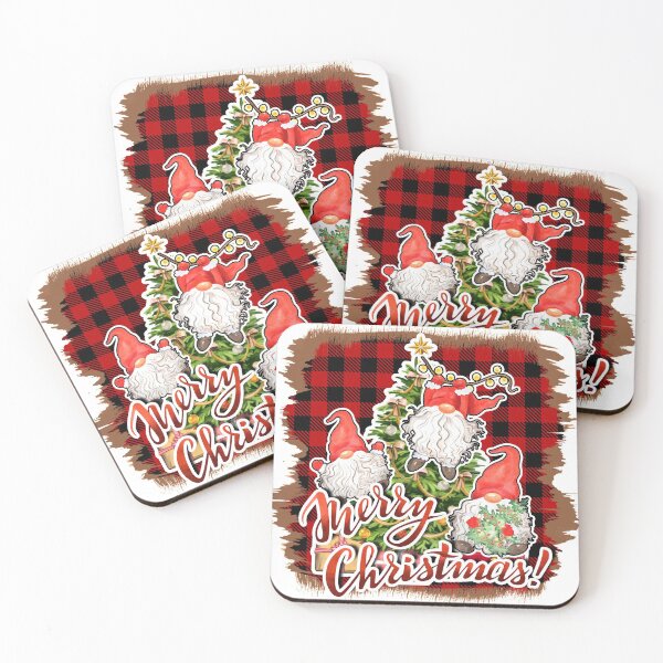 Item preview, Merry Christmas Funny Xmas Gnomes In Plaid Hats designed and sold by SCStafford.
