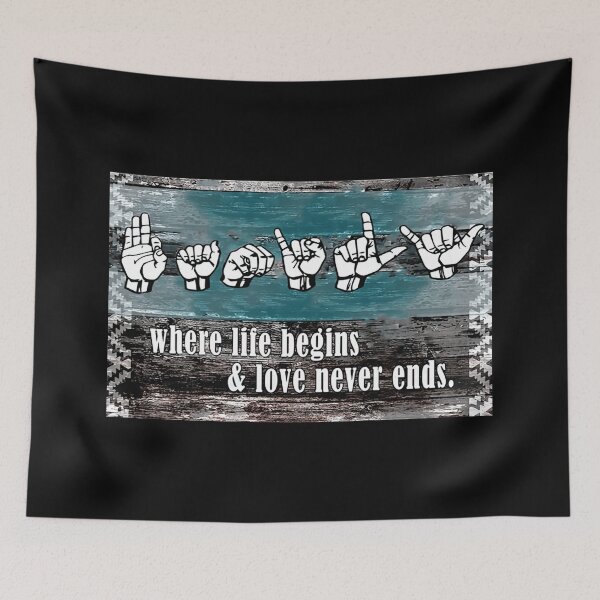 Item preview, Family Where Life Begins And Love Never Ends - Deaf Awareness - Sign Language designed and sold by SockaArt1.