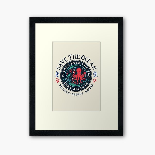 Item preview, Save The Ocean - Please Keep the Sea Plastic Free - Octopus Scene designed and sold by Bangtees.