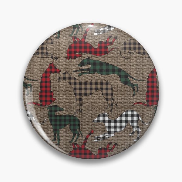 Item preview, Greyhound Christmas Plaid on Burlap Hessian designed and sold by GreytGraphicals.