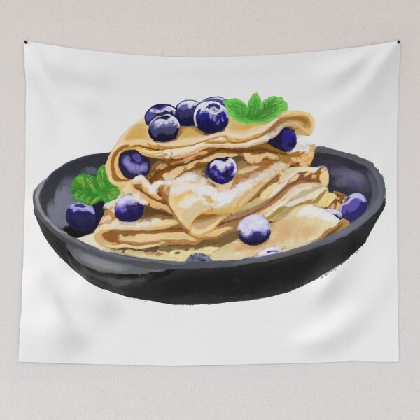 Item preview, Blueberry Crepes with Mint Leaves - Crepes - Desert designed and sold by BunnyBizarre.