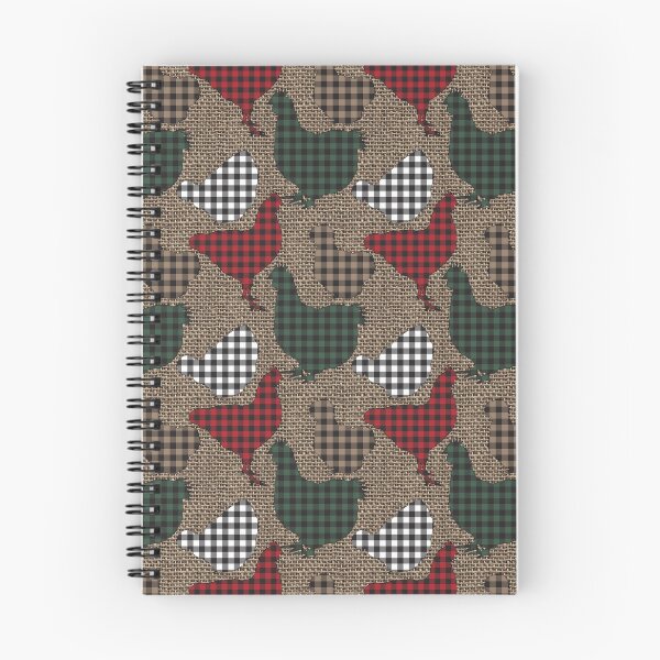 Aperçu de l'œuvre Poulets à carreaux de Noël sur toile de jute créée et vendue par StandoutSilkies.