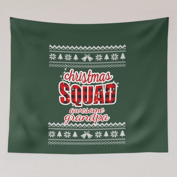 Item preview, Christmas Squad Red Plaid Ugly Christmas Sweater Family Funny Pajamas For Grandpa designed and sold by JooArtPrints  ★★★★★.