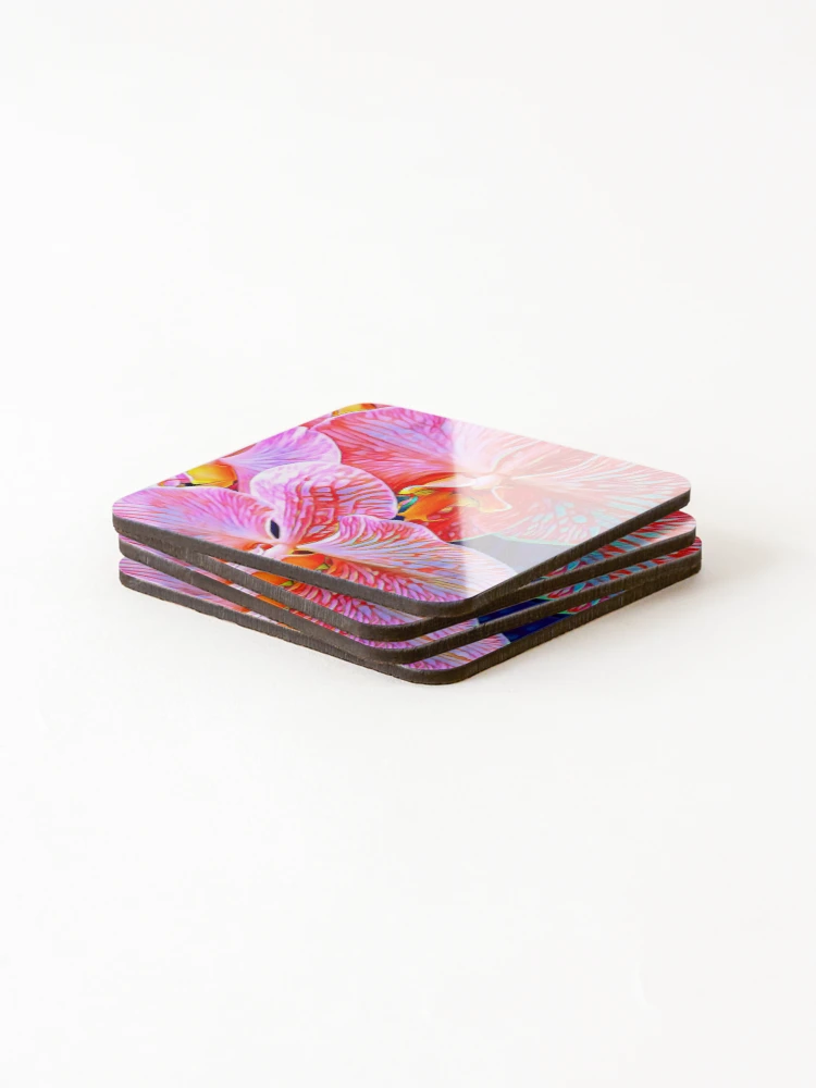 Thumbnail 4 of 5, Coasters (Set of 4), Orchid Love designed and sold by RandaRubyRed.