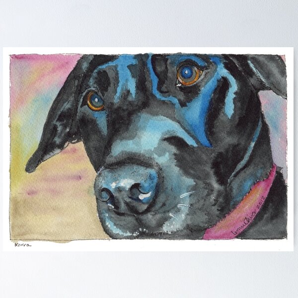 Item preview, Little Black Dog ("Korra" the lab-mix) designed and sold by Lynn Oliver.