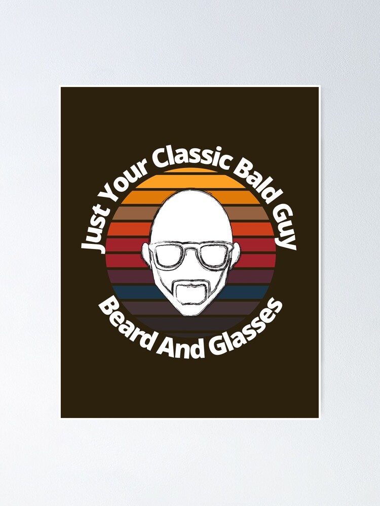 "Glatze Geburtstag, Glatze mit Bart und Brille, Geburtstag, Lustig