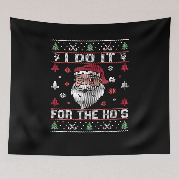 Item preview, I Do It For The Ho's, Rude Offensive Christmas Santa Sweater designed and sold by IonMititelu.