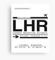 LHR London Heathrow Airport Call Letters Canvas Print