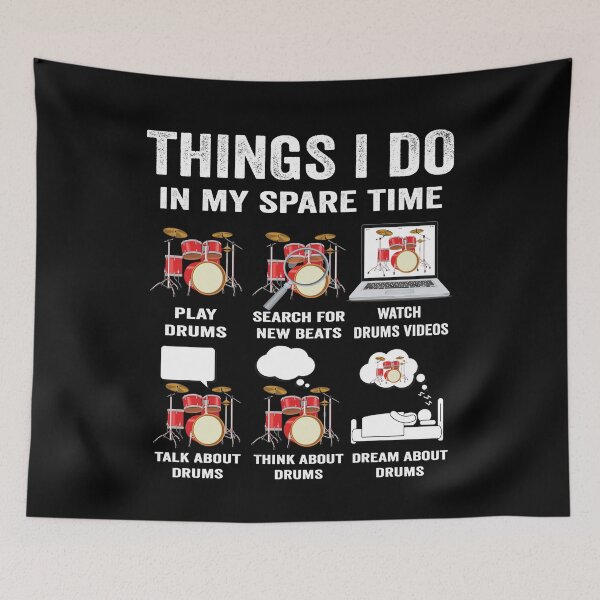 Item preview, Things I do in my spare time drums drummers musician funny shirts for drummers got drums shirt drums tshirts for men designed and sold by jojocat90.