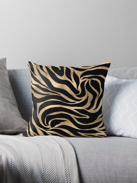Item preview, Elegant Metallic Gold Zebra Black Animal Print designed and sold by NdesignTrend.