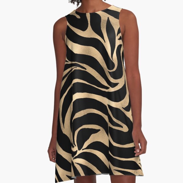 Item preview, Elegant Metallic Gold Zebra Black Animal Print designed and sold by NdesignTrend.